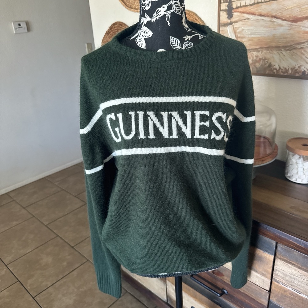 Guinness Dark Green Crewneck Sweater with White Logo